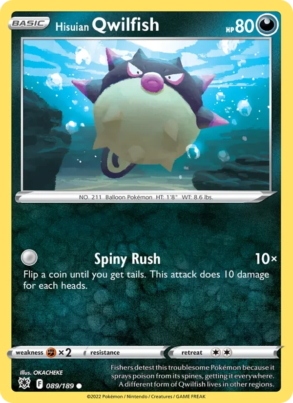 Carta Pokémon Hisuian Qwilfish 089/189 Astral Radiance