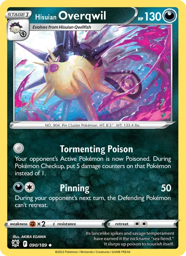 Hisuian Overqwil 090/189 Astral Radiance Pokémon Karte