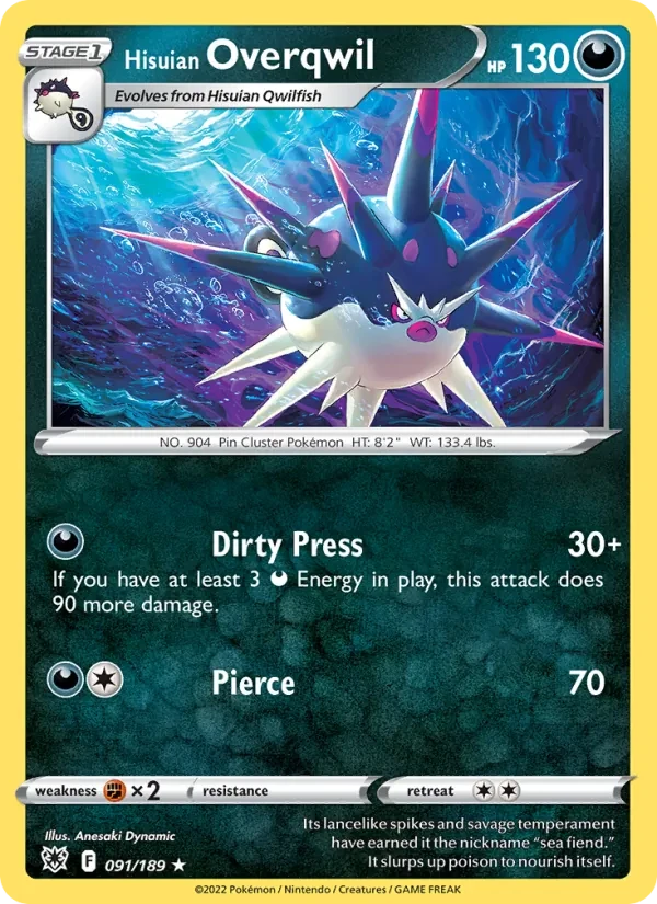 Hisuian Overqwil 091/189 Astral Radiance Pokémon Karte