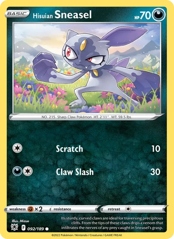 Hisuian Sneasel 092/189 Astral Radiance Pokémon card