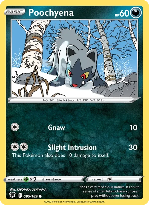 Poochyena 095/189 Astral Radiance Pokémon card