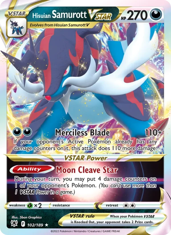 Carta Pokémon Hisuian Samurott VSTAR 102/189 Astral Radiance