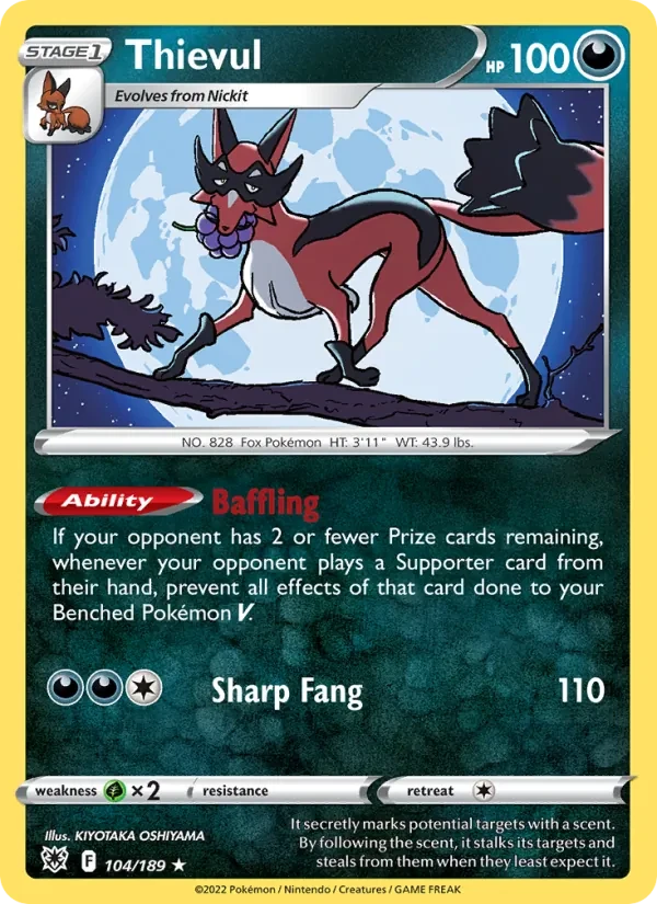 Thievul 104/189 Astral Radiance Pokémon card