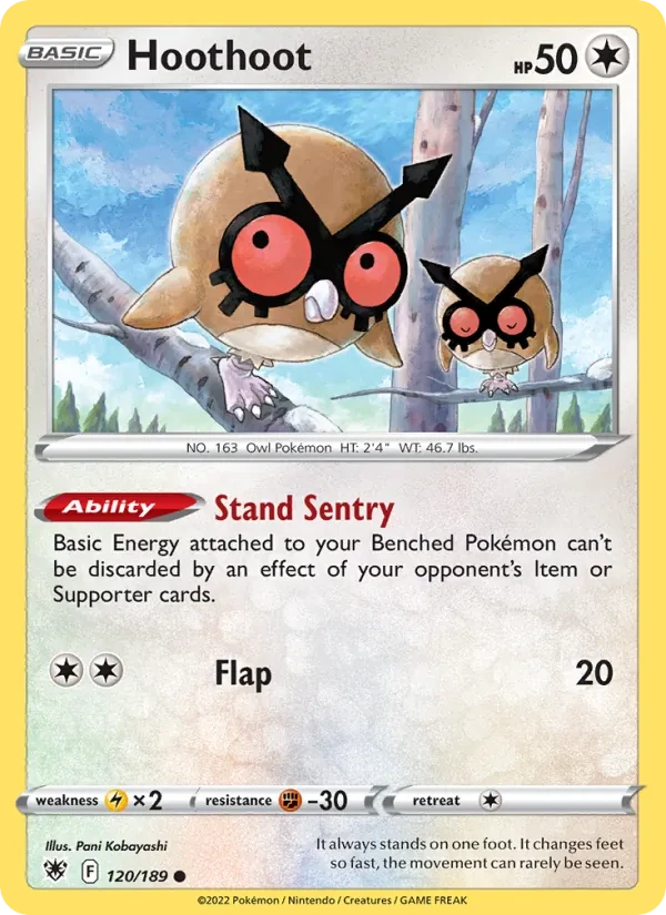 Hoothoot 120/189 Astral Radiance Pokémon card