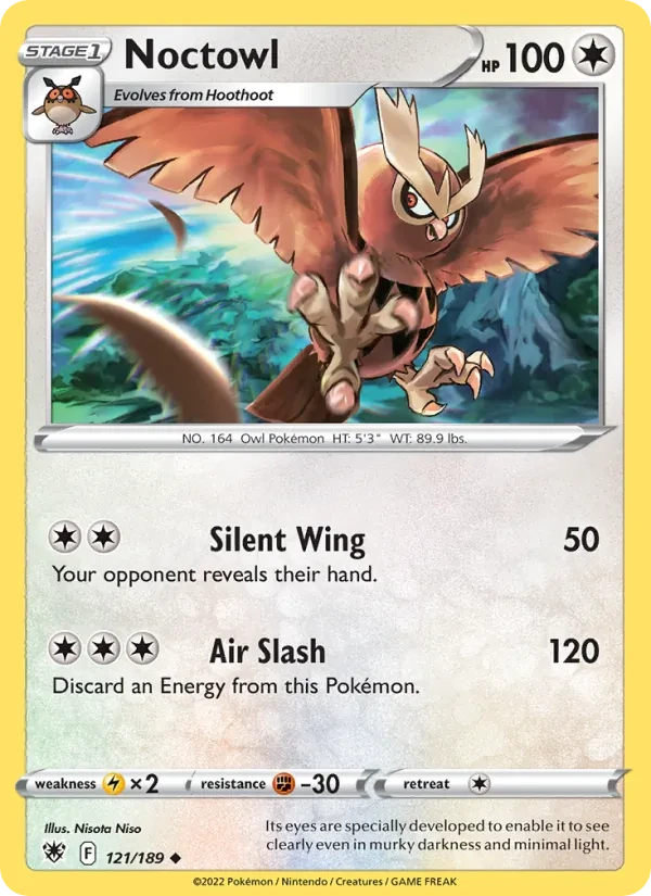 Noctowl 121/189 Astral Radiance Pokémon card