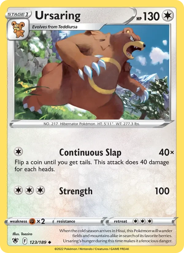 Ursaring 123/189 Astral Radiance Pokémon card
