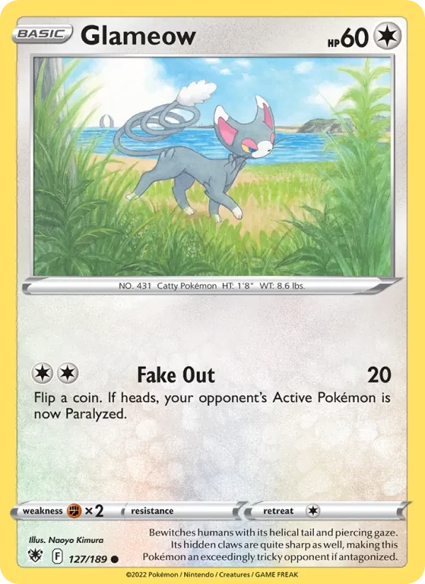 Glameow 127/189 Astral Radiance Pokémon card