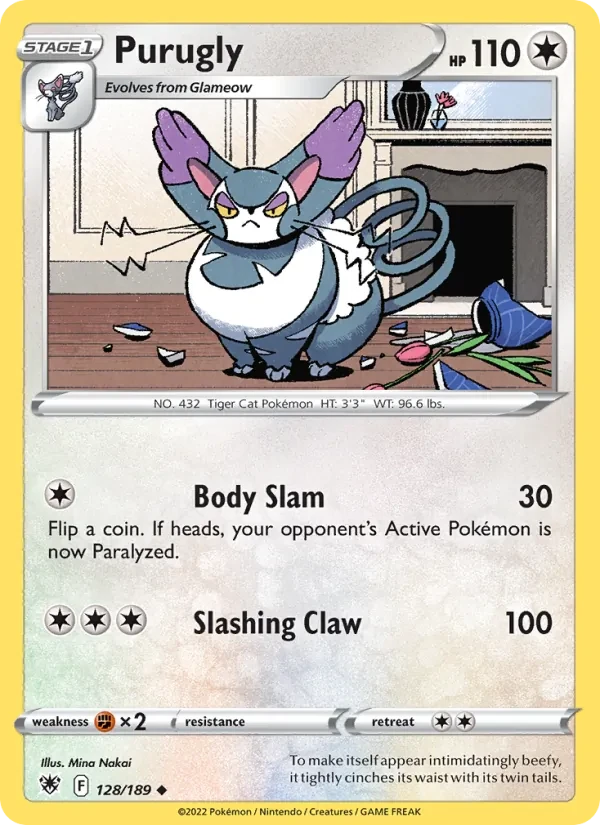 Purugly 128/189 Astral Radiance Pokémon card