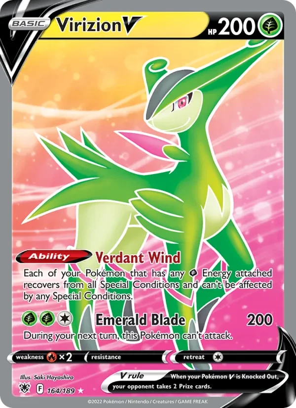 Virizion V 164/189 Astral Radiance Pokémon card