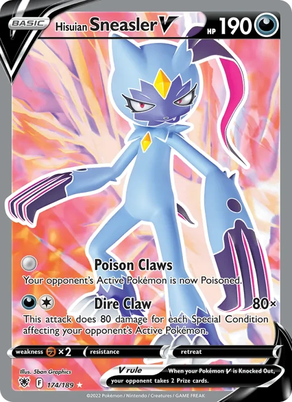 Hisuian Sneasler V 174/189 Astral Radiance Pokémon card