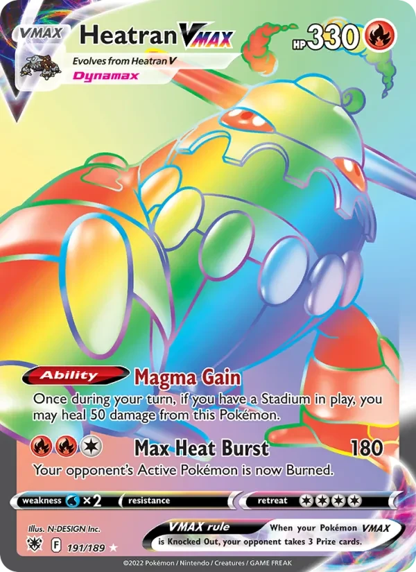 Heatran VMAX 191/189 Astral Radiance Pokémon card