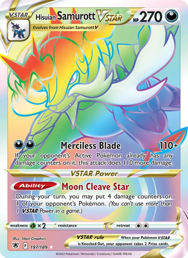 Hisuian Samurott VSTAR 197/189 Astral Radiance Pokémon kaart