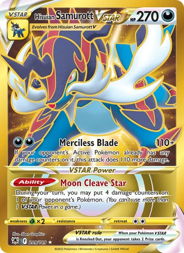 Hisuian Samurott VSTAR 209/189 Astral Radiance Pokémon Karte