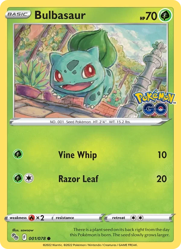 Bulbasaur 001/78 Pokémon GO Pokémon card