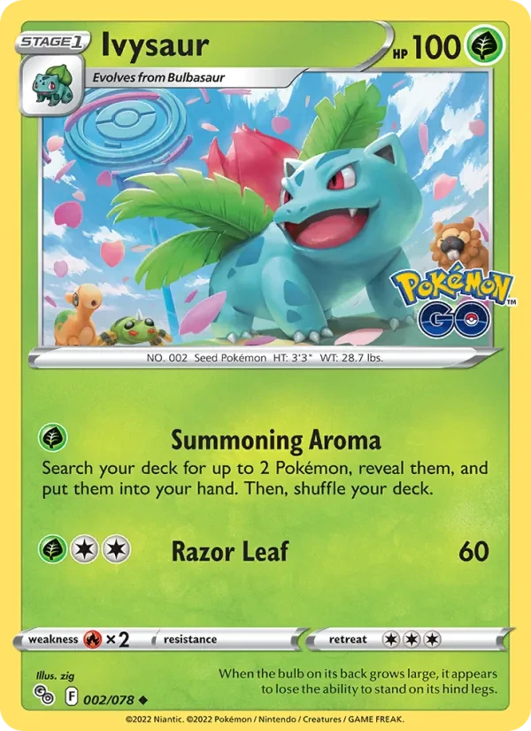 Ivysaur 002/78 Pokémon GO Pokémon card