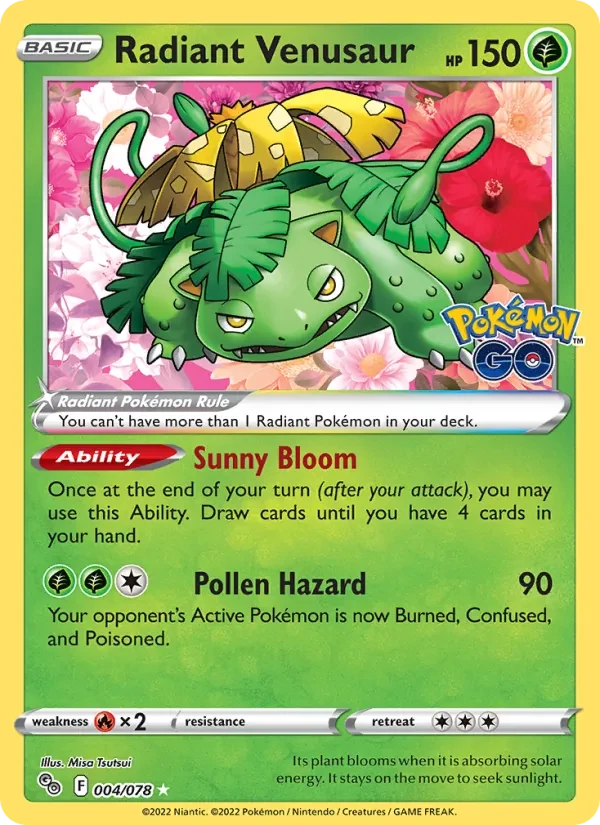Radiant Venusaur 004/78 Pokémon GO Pokémon card