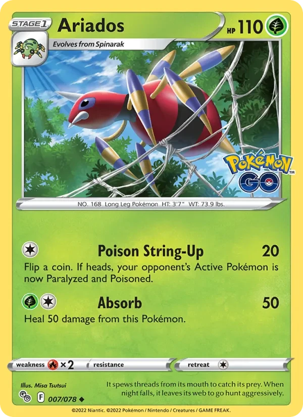 Ariados 007/78 Pokémon GO Pokémon card