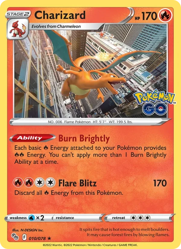 Charizard 010/78 Pokémon GO Pokémon card