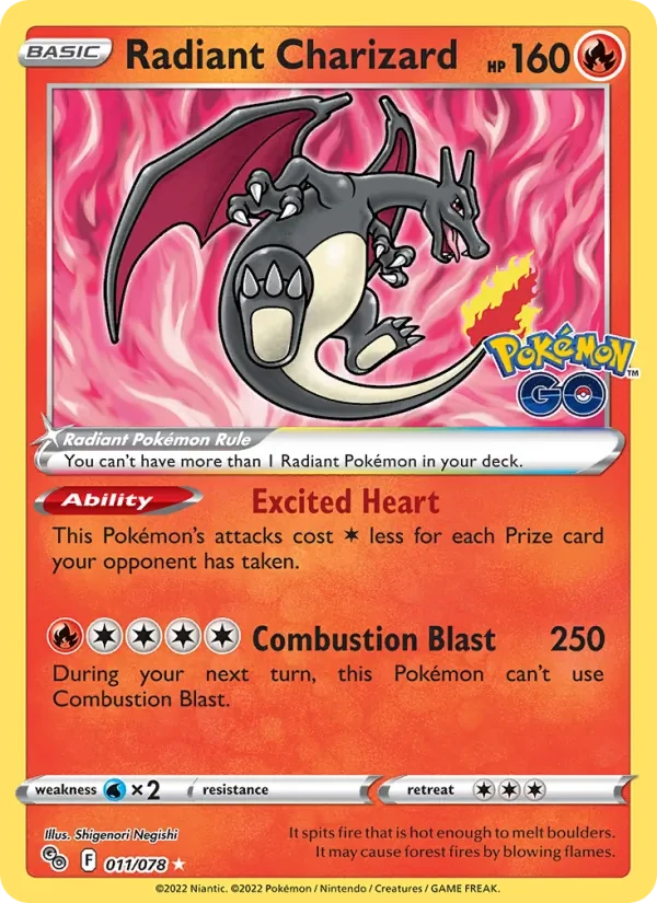 Radiant Charizard 011/78 Pokémon GO Pokémon card