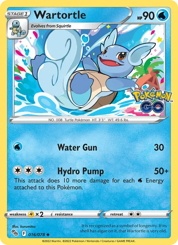 Wartortle 016/78 Pokémon GO Pokémon card