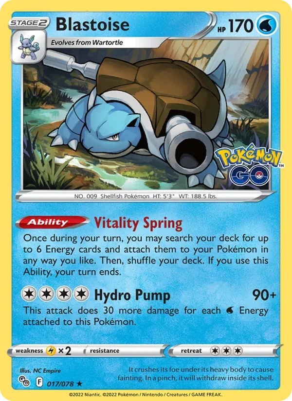 Blastoise 017/78 Pokémon GO Pokémon card