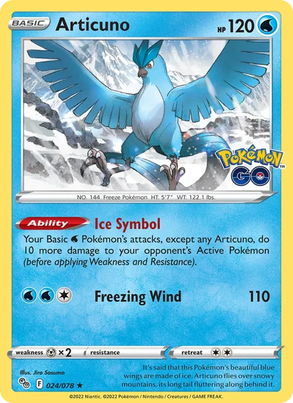 Articuno 024/78 Pokémon GO Pokémon Karte