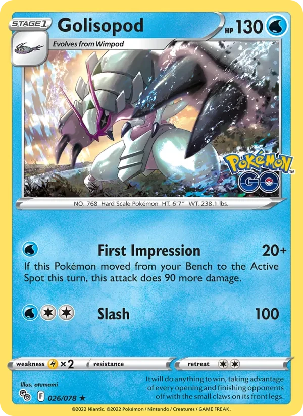 Golisopod 026/78 Pokémon GO Pokémon card