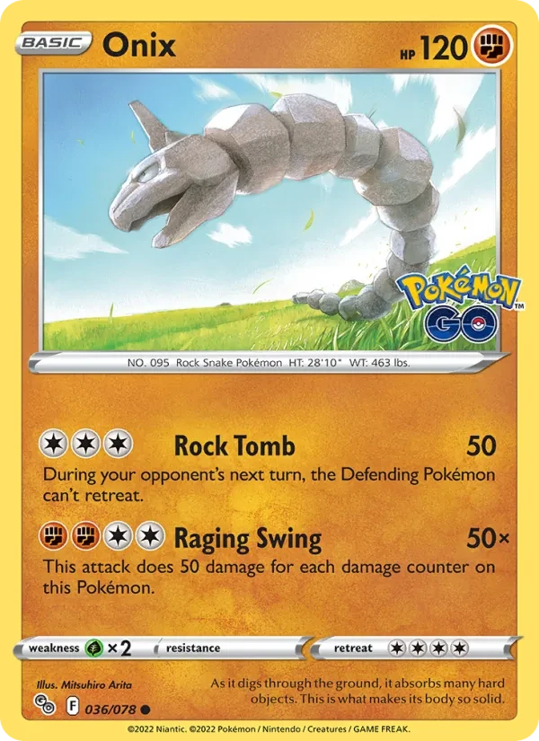Onix 036/78 Pokémon GO Pokémon card