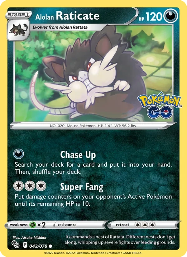 Alolan Raticate 042/78 Pokémon GO Pokémon card