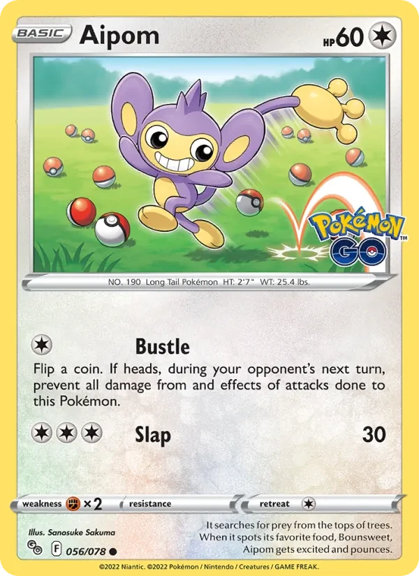 Aipom 056/78 Pokémon GO Pokémon card