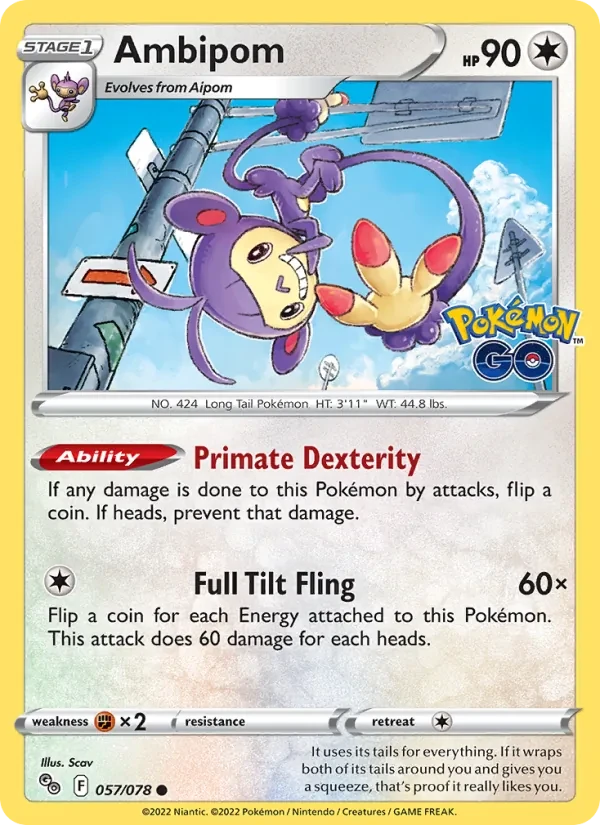 Ambipom 057/78 Pokémon GO Pokémon card