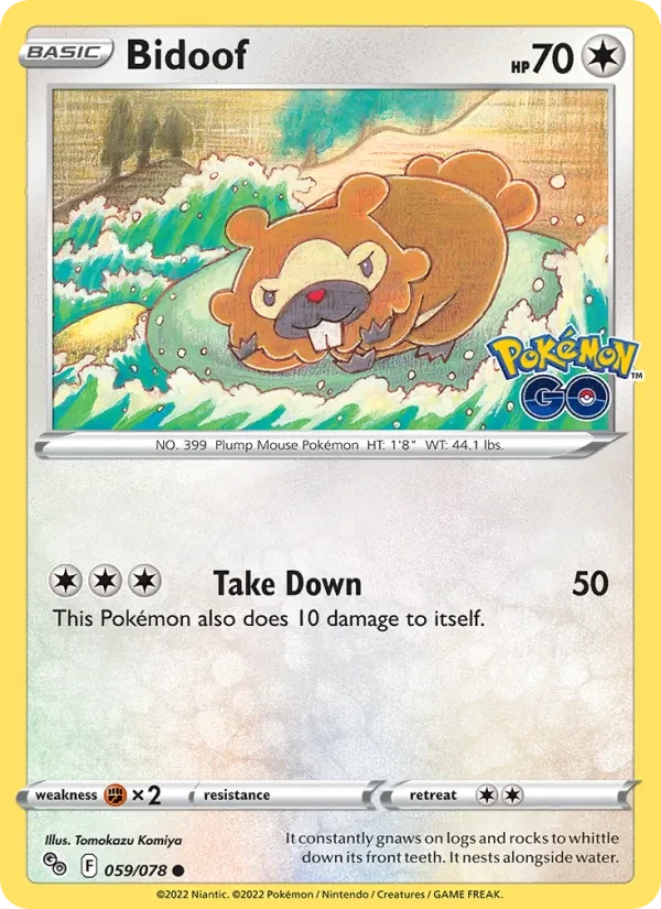 Bidoof 059/78 Pokémon GO Pokémon card