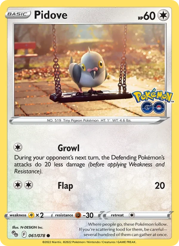 Pidove 061/78 Pokémon GO Pokémon Karte