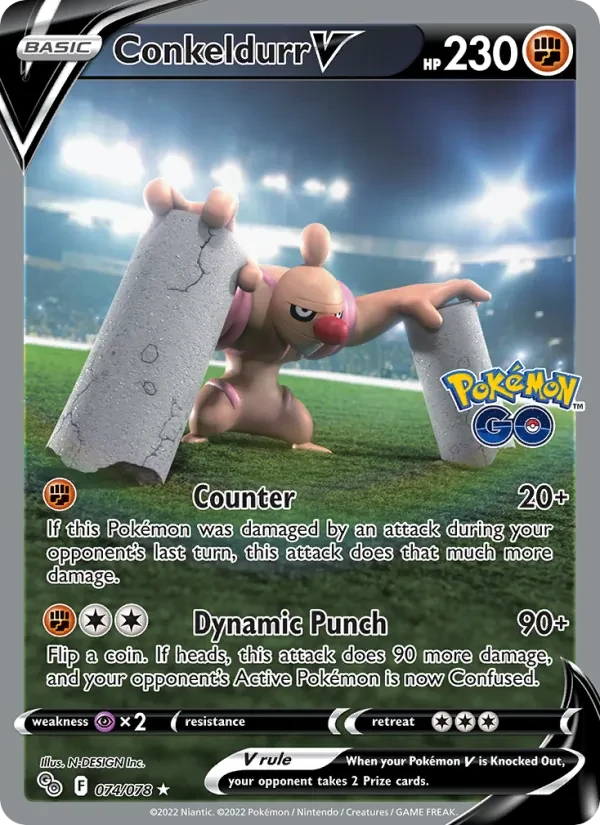 Conkeldurr V 074/78 Pokémon GO Pokémon card