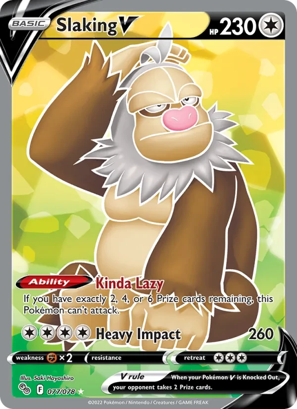 Slaking V 077/78 Pokémon GO Pokémon card