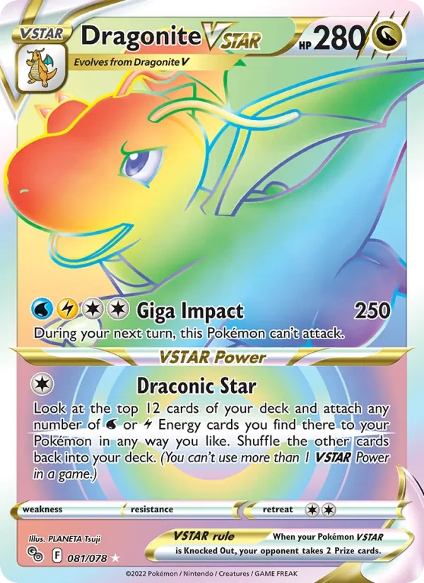 Dragonite VSTAR 081/78 Pokémon GO Pokémon card