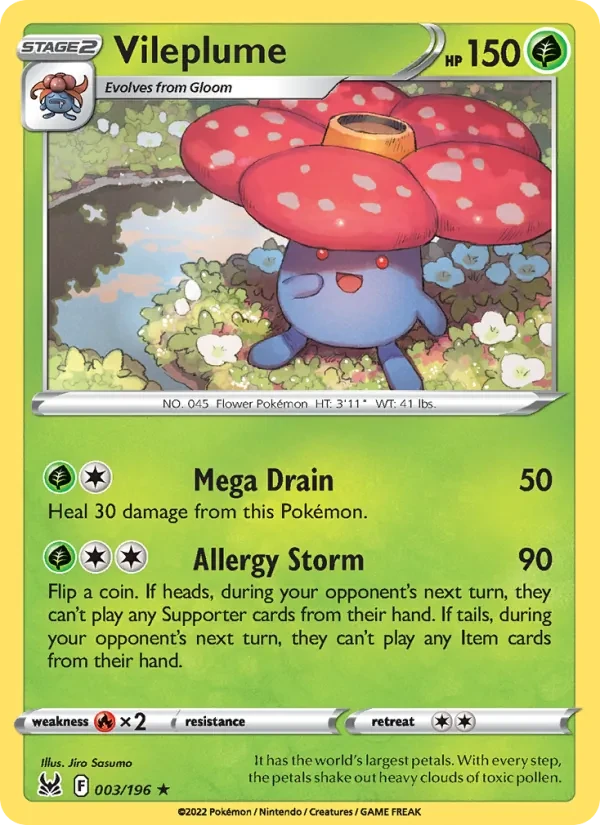 Vileplume 003/196 Lost Origin Pokémon Karte