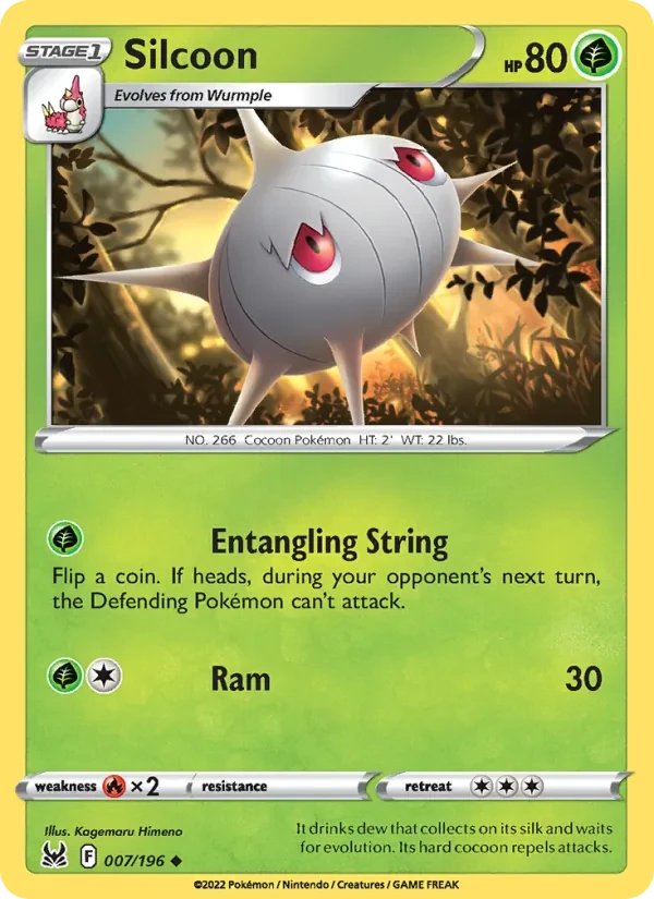 Silcoon 007/196 Lost Origin Pokémon card
