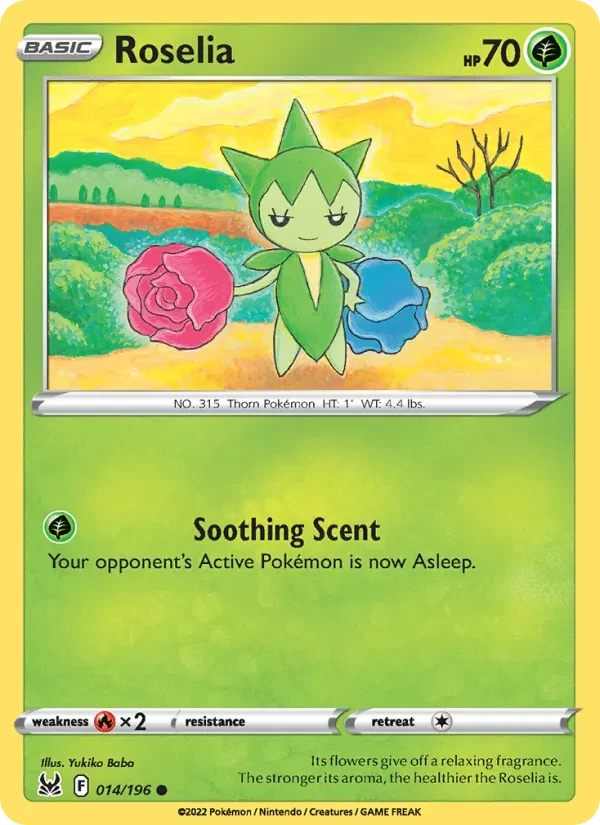 Roselia 014/196 Lost Origin Pokémon card