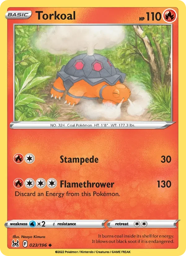 Torkoal 023/196 Lost Origin Pokémon Karte