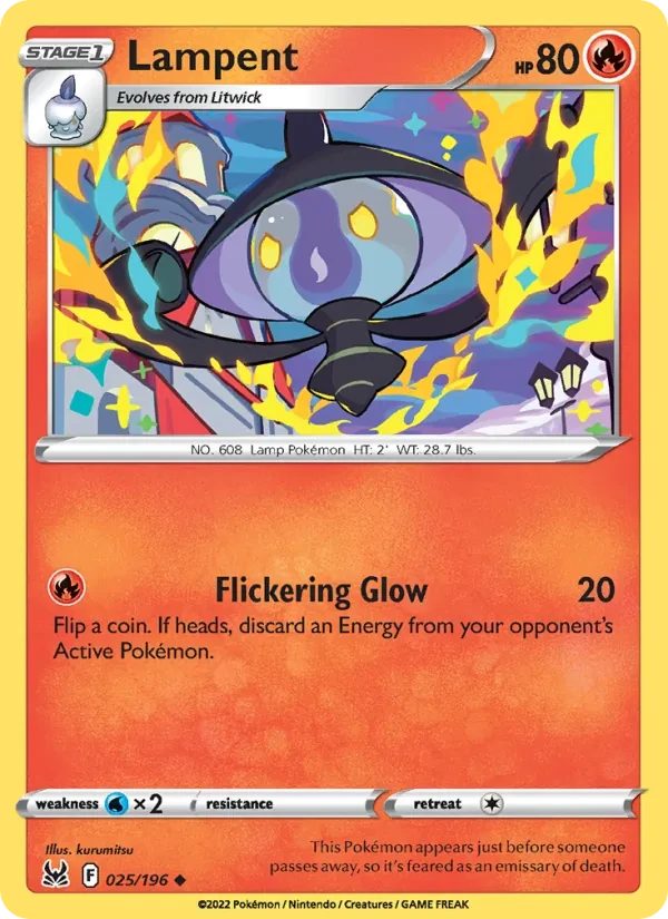 Carte Pokémon Lampent 025/196 Lost Origin