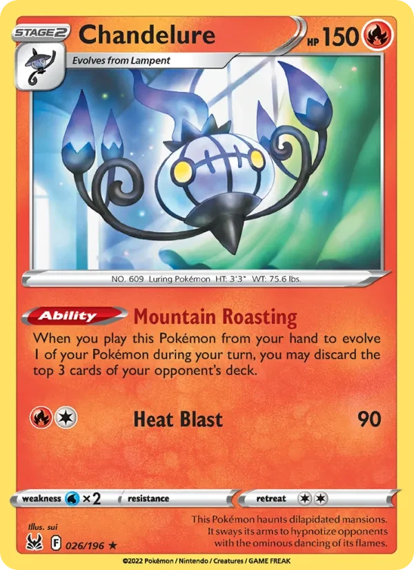 Chandelure 026/196 Lost Origin Pokémon kaart