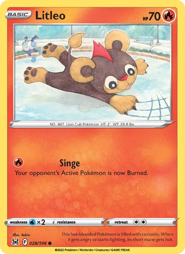 Litleo 028/196 Lost Origin Pokémon card