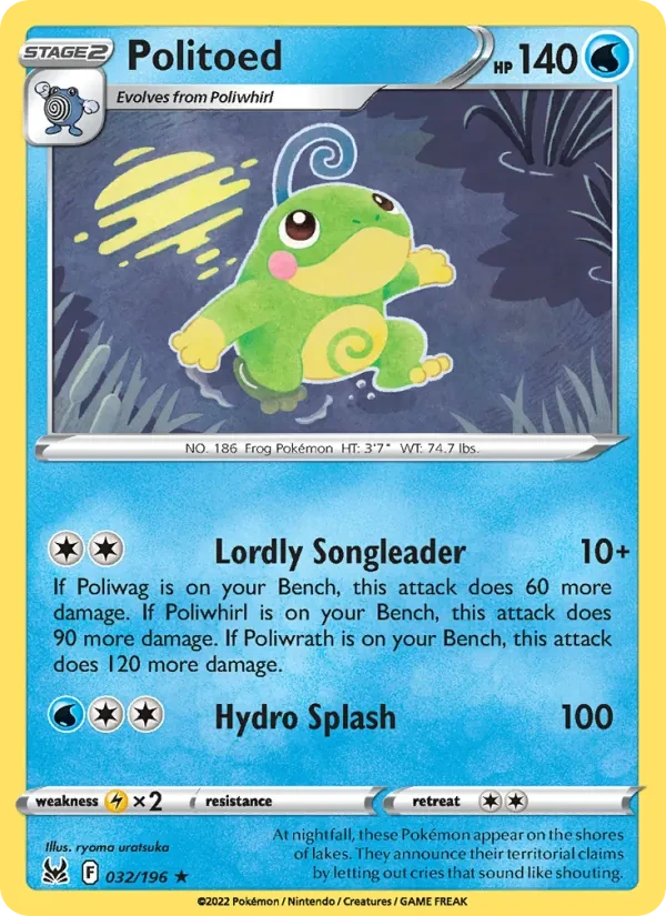 Politoed 032/196 Lost Origin Pokémon card