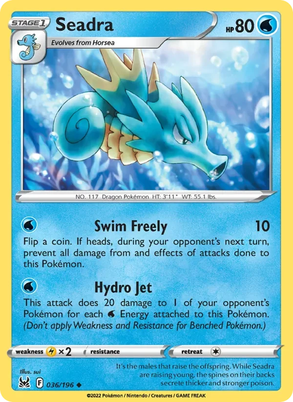 Seadra 036/196 Lost Origin Pokémon card