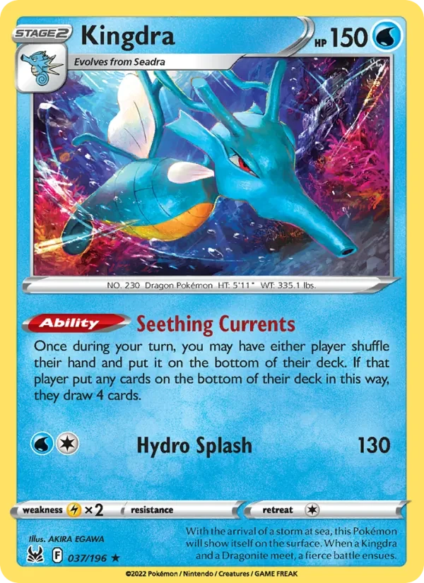 Kingdra 037/196 Lost Origin Pokémon card