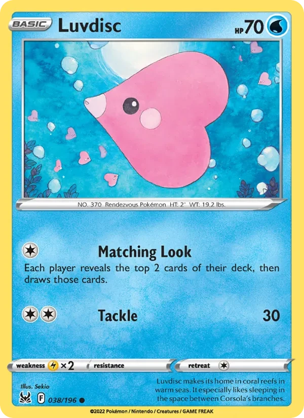 Luvdisc 038/196 Lost Origin Pokémon Karte