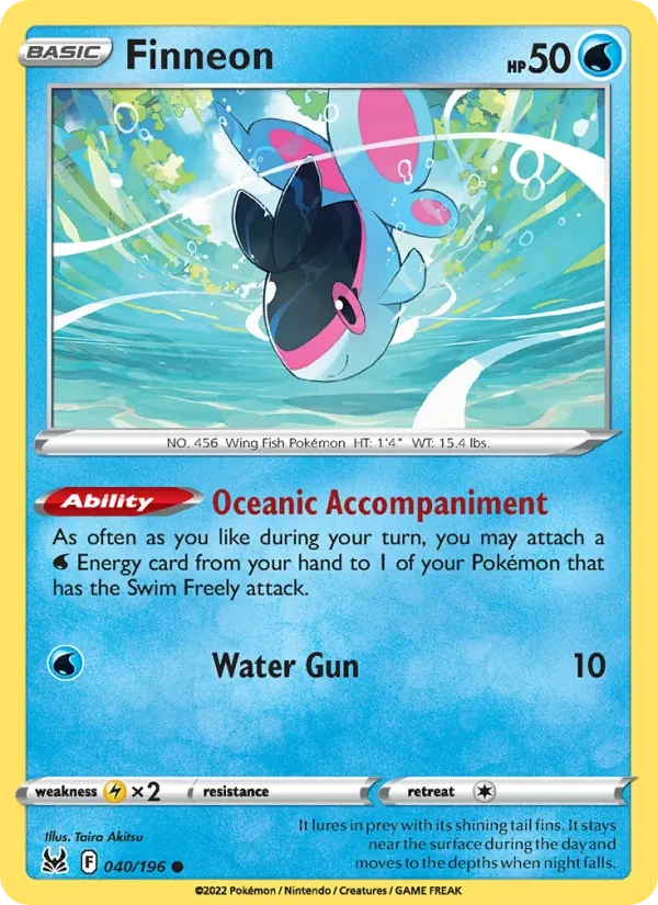 Finneon 040/196 Lost Origin Pokémon card