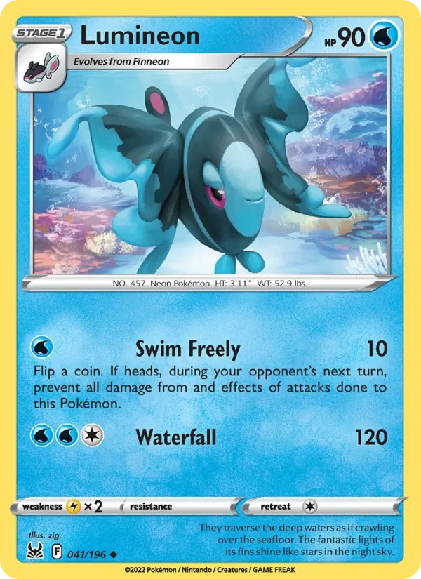 Lumineon 041/196 Lost Origin Pokémon card
