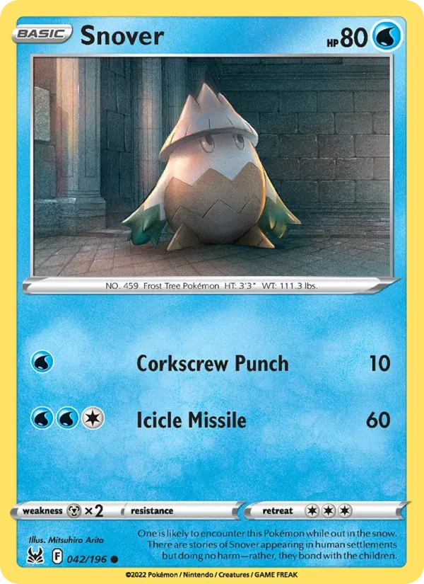 Snover 042/196 Lost Origin Pokémon card